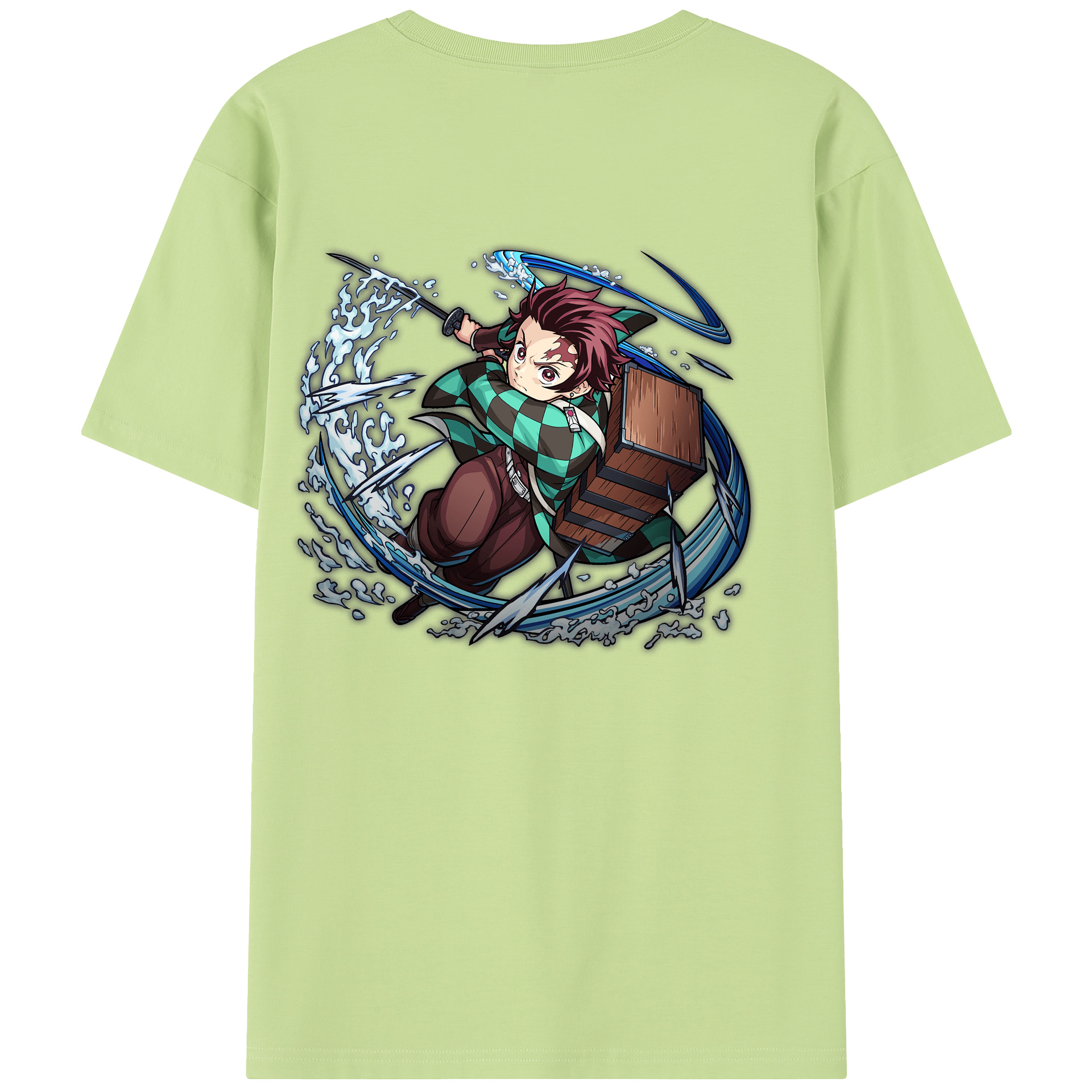 （画像用） 鬼滅の刃 竈門 炭治郎／かまど たんじろう Kamado Tanjirou 綿100％半袖Tシャツ（背面プリント）